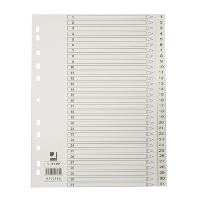 Q-CONNECT HAKEMISTO A4 1-31 PP MUOVI - Välilehdet ja hakemistot - 5705831001800 - 1