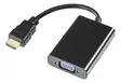 DELTACO HDMI-VGA-ADAPTERI 0.2M, MUSTA - Adapterit ja jakajat - 7333048053350 - 1