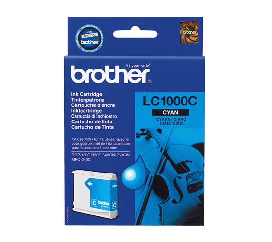 BROTHER LC1000C CYAN VÄRIPATRUUNA - Brother-mustesuihkuvärit - 4977766643900 - 1