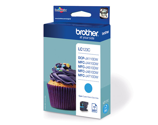 BROTHER LC123C CYAN VÄRIPATRUUNA - Brother-mustesuihkuvärit - 4977766713900 - 1