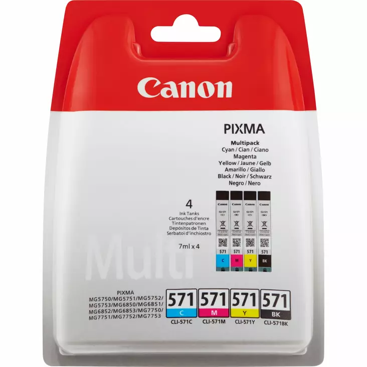 CANON CLI-571 MULTIPACK-NELIVÄRIPAKKAUS - Canon-mustesuihkuvärit - 8714574631820 - 1