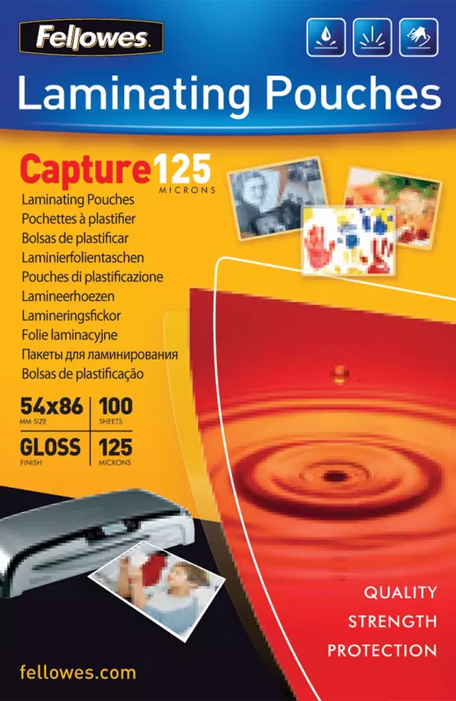 FELLOWES LAMINOINTITASKU 54X86MM - Laminointitaskut - 077511530630 - 1