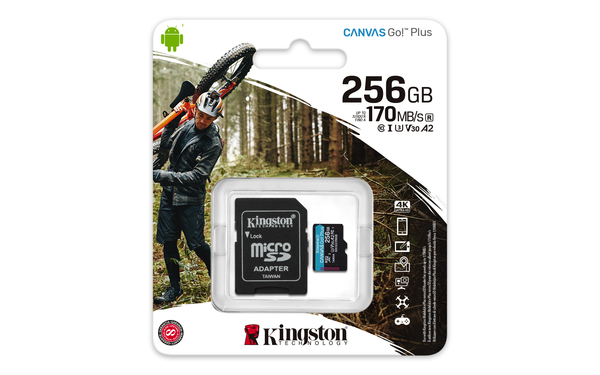 KINGSTON 256GB MICROSDXC CANVAS GO PLUS - Muistikortit - 740617301250 - 1