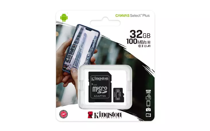 KINGSTON 32GB MICROSDHC CANVAS SELECT + - Muistikortit - 740617298680 - 1