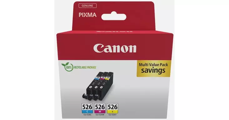 CANON CLI-526 CMY-KOLMIVÄRIPAKKAUS - Canon-mustesuihkuvärit - 8714574679280 - 1
