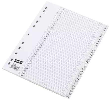 STAPLES NUMEROHAKEMISTO A4 1-31 MUOVI - Välilehdet ja hakemistot - 4011462143231 - 1
