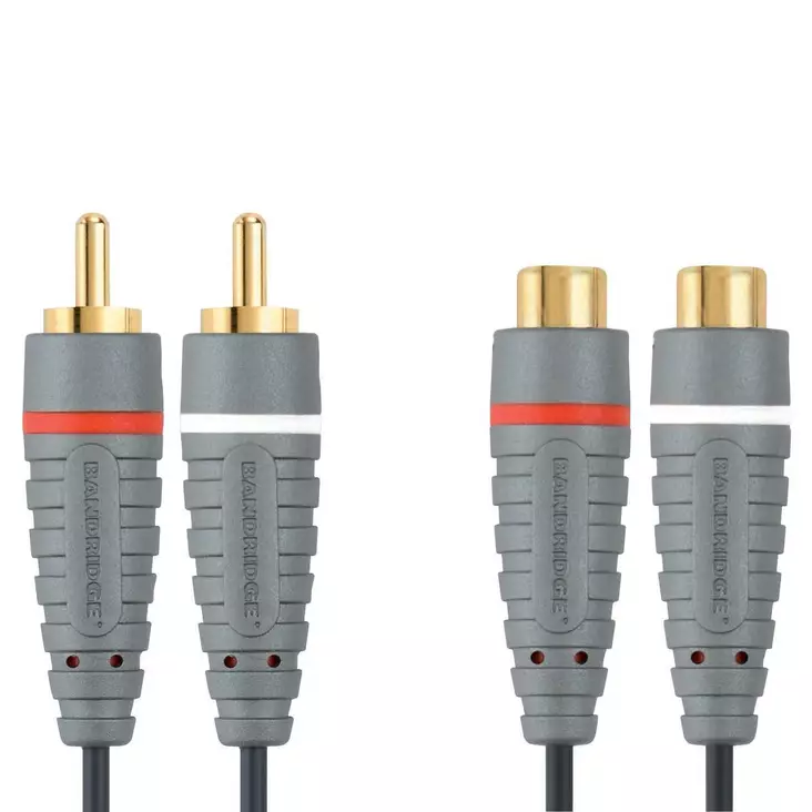 BANDRIDGE BAL4302 STEREO RCA-JATKO 2M - Äänikaapelit - 8717587010811 - 1