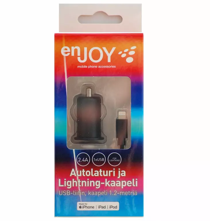 ENJOY APPLE LIGHTNING AUTOLATURI 2.4A - Autolaturit - 6438195014061 - 1