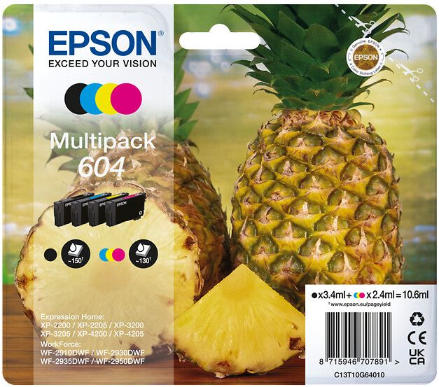 EPSON T604 MULTIPACK-NELIVÄRIPAKKAUS - Epson-mustesuihkuvärit - 8715946707891 - 1