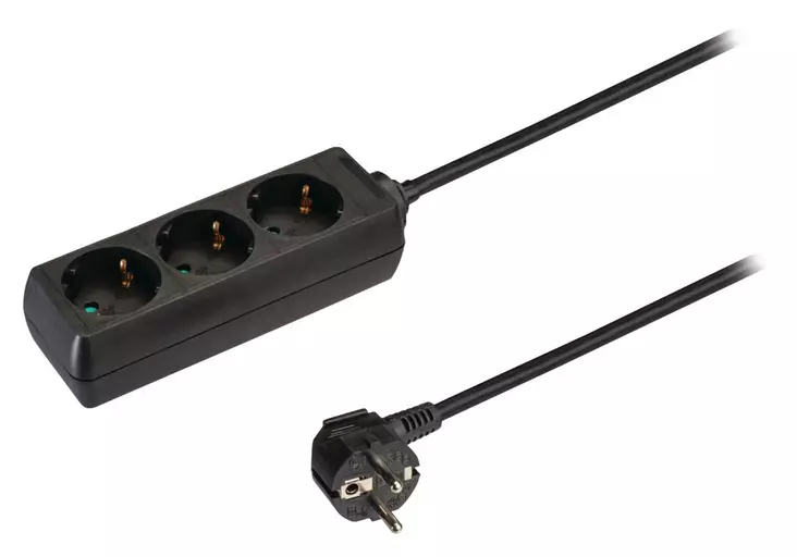 VALUELINE 3-OSAINEN JATKOPISTORASIA, 3M - Valaisimet ja lamput - 5412810231461 - 1