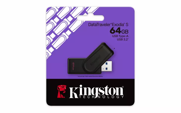 KINGSTON DATATRAVELER EXODIA S 64GB - USB-muistitikut - 740617348651 - 1