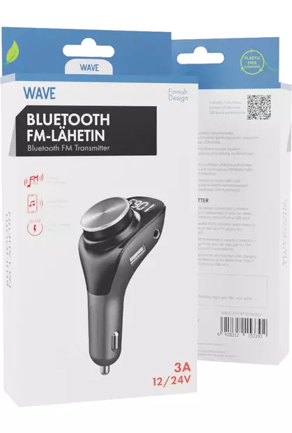 WAVE BLUETOOTH FM-LÄHETIN, MUSTA - Autohifi - 6418312153392 - 1