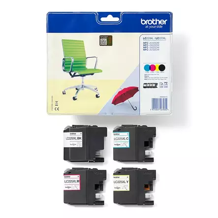 BROTHER LC229XL/LC225XL NELIVÄRIPAKKAUS - Brother-mustesuihkuvärit - 5014047567032 - 1