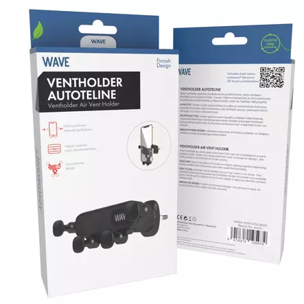 WAVE VENTHOLDER AUTOTELINE, MUSTA - Telineet puhelimelle ja tabletille - 6418312195972 - 1