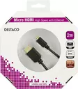 DELTACO MICROHDMI-HDMI-KAAPELI 2M - Näyttökaapelit - 7340004673972 - 1