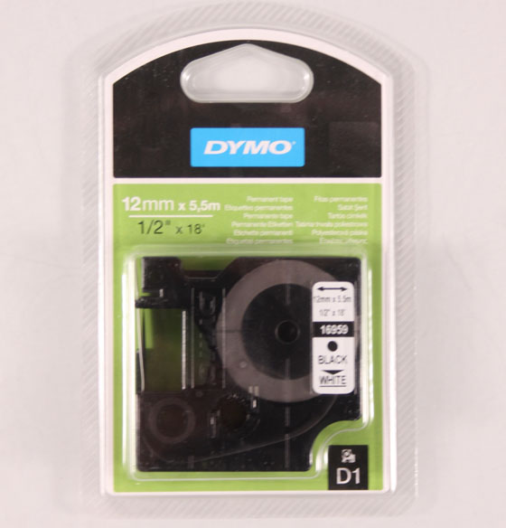 DYMO D1 16959 MERKKAUSTEIPPI 12MM - Dymo-teipit - 5411313169592 - 1