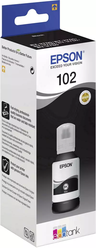EPSON 102 BLACK MUSTEPULLO 127ML - Epson-mustesuihkuvärit - 8715946643342 - 1