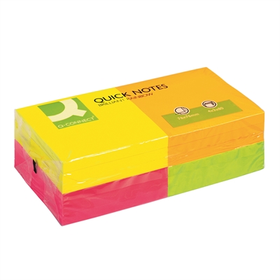Q-CONNECT VIESTILAPPU 76X76MM NEONVÄRI - Viestilaput ja teippimerkit - 5706002105082 - 1