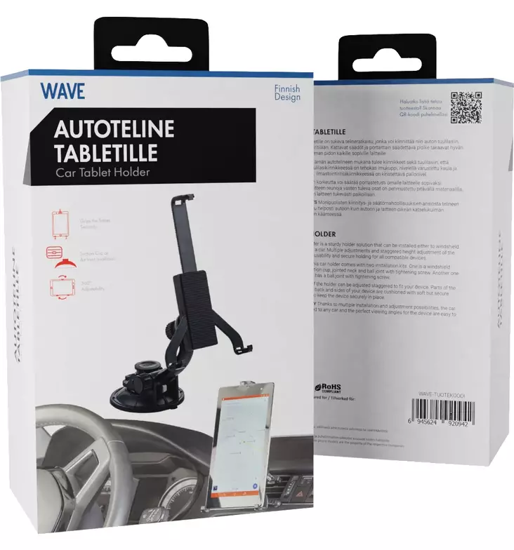 WAVE AUTOTELINE TABLETILLE 7-10.1" - Telineet puhelimelle ja tabletille - 6945624920942 - 1