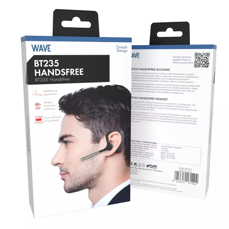 WAVE BT235 BLUETOOTH HANDSFREE-KUULOKE - Handsfree-kuulokkeet - 6418312171402 - 1
