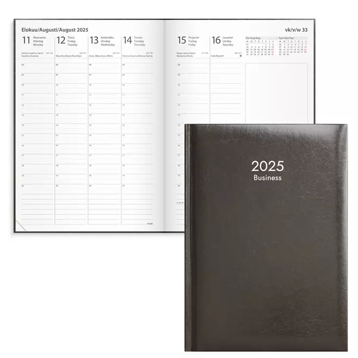 BURDE BUSINESS 2025 MUSTA VUOSIKALENTERI - Kalenterit - 7333420104052 - 1