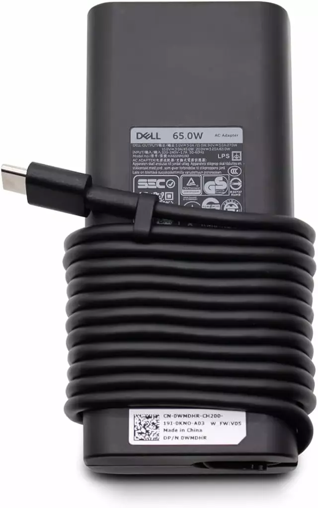 DELL 0V2TJ7 65W USB-C KANNETTAVAN LATURI - Kannettavan tietokoneen laturit - 5715063204412 - 1