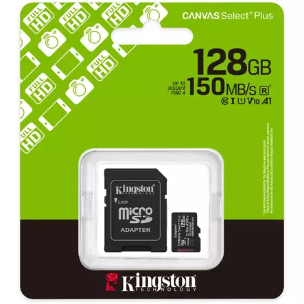 KINGSTON CANVAS SELECT PLUS GEN 3 128GB - Muistikortit - 740617348453 - 1