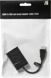 DELTACO HDMI-VGA-ADAPTERI 0.2M MUSTA - Adapterit ja jakajat - 7340004676973 - 3