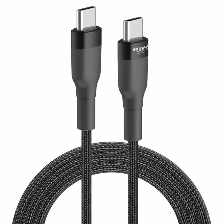 ENJOY PUNOTTU USB-C PIKALATAUSKAAPELI 1M - Lataus- ja datakaapelit - 6438195018663 - 1