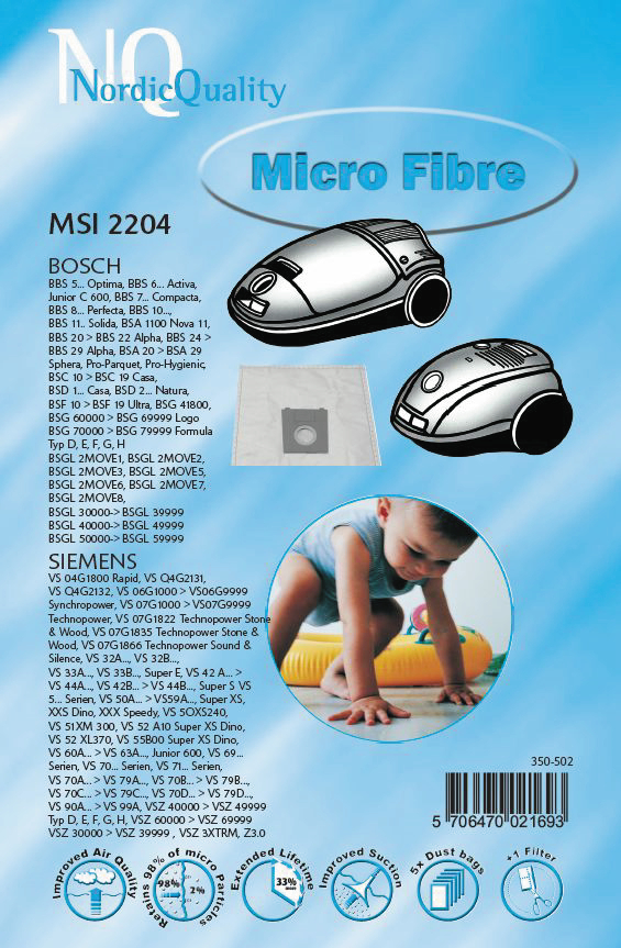 NORDIC QUALITY MSI 2204 PÖLYPUSSI - Imurit, pölypussit ja suodattimet - 5706470021693 - 1