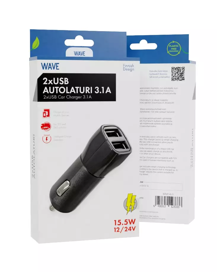 WAVE AUTOLATURI KAHDELLA USB-PAIKALLA - Autolaturit - 6418312123333 - 1