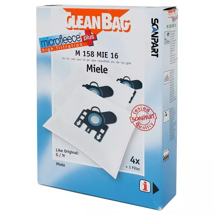 CLEANBAG MIELE G/H/N 4+1 PÖLYPUSSIT - Imurit, pölypussit ja suodattimet - 4012074181253 - 1