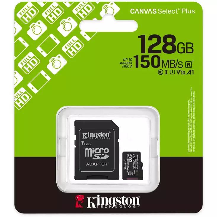 KINGSTON CANVAS SELECT PLUS GEN 3 128GB - Muistikortit - 740617348453 - 1
