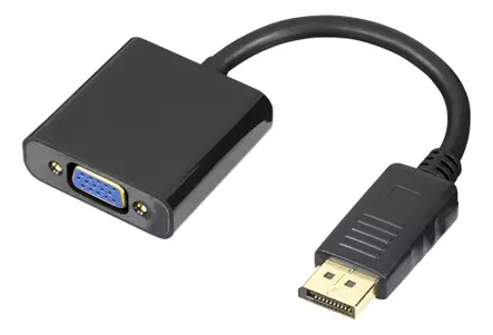 DELTACO DISPLAYPORT-VGA ADAPTERI 0.2M - Adapterit ja jakajat - 7333048053244 - 1