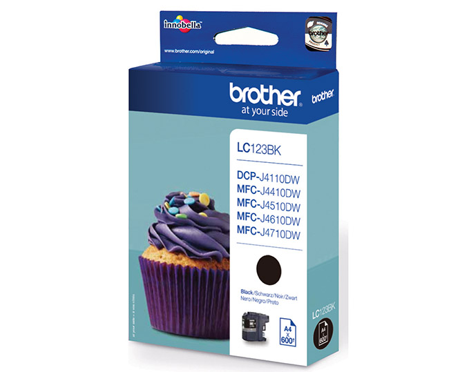 BROTHER LC123BK MUSTA VÄRIPATRUUNA - Brother-mustesuihkuvärit - 4977766713894 - 1