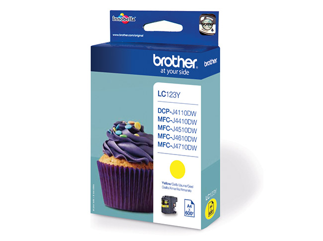 BROTHER LC123Y KELTAINEN VÄRIPATRUUNA - Brother-mustesuihkuvärit - 4977766713924 - 1