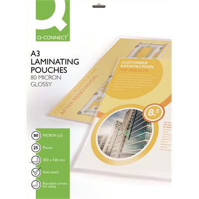 Q-CONNECT A3 LAMINOINTITASKU 80 MIKRONIA - Laminointitaskut - 5705831041264 - 1