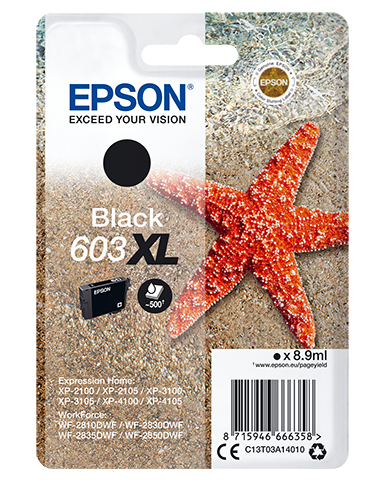 EPSON 603XL MUSTA VÄRIPATRUUNA - Epson-mustesuihkuvärit - 8715946666365 - 1