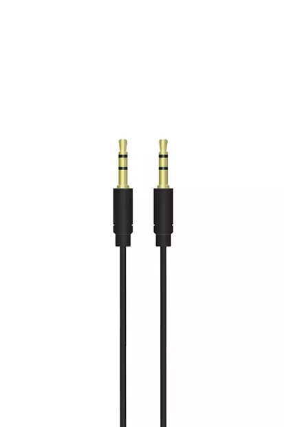 QNECT 3.5MM AUDIOKAAPELI, 3M, MUSTA - Äänikaapelit - 5706470088375 - 1
