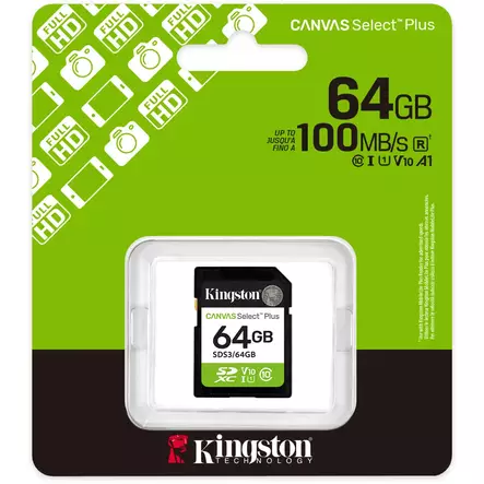 KINGSTON CANVAS SELECT PLUS 64GB SDXC - Muistikortit - 740617348255 - 1