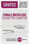 GRATEQ MICROUSB - USB-C ADAPTERI - Lataus- ja datakaapelit - 6438327850505 - 1