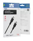 WAVE USB-C - USB-C KAAPELI, 1M, MUSTA - Lataus- ja datakaapelit - 6418312154535 - 1