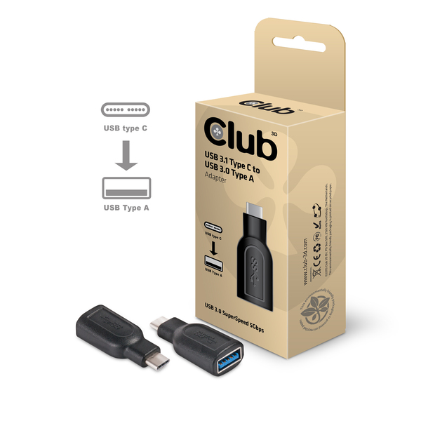 CLUB 3D USB-C 3.1 - USB-A 3.0 ADAPTERI - Adapterit ja jakajat - 8719214470425 - 1