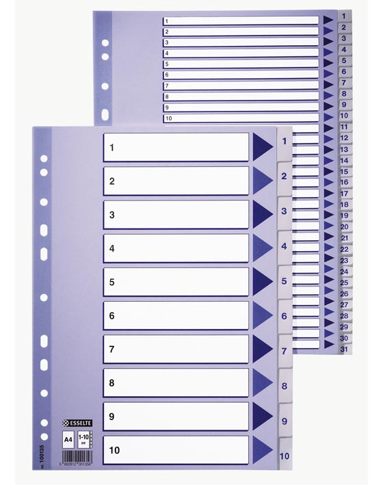 ESSELTE NUMEROHAKEMISTO A4 PP MUOVI - Välilehdet ja hakemistot - 5902812001365 - 1
