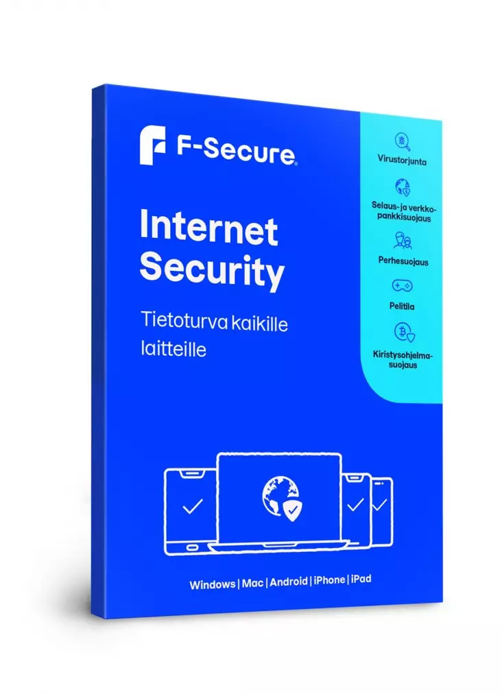F-SECURE INTERNET SECURITY 3 LAITETTA - Tietoturvaohjelmistot - 6430052578655 - 1