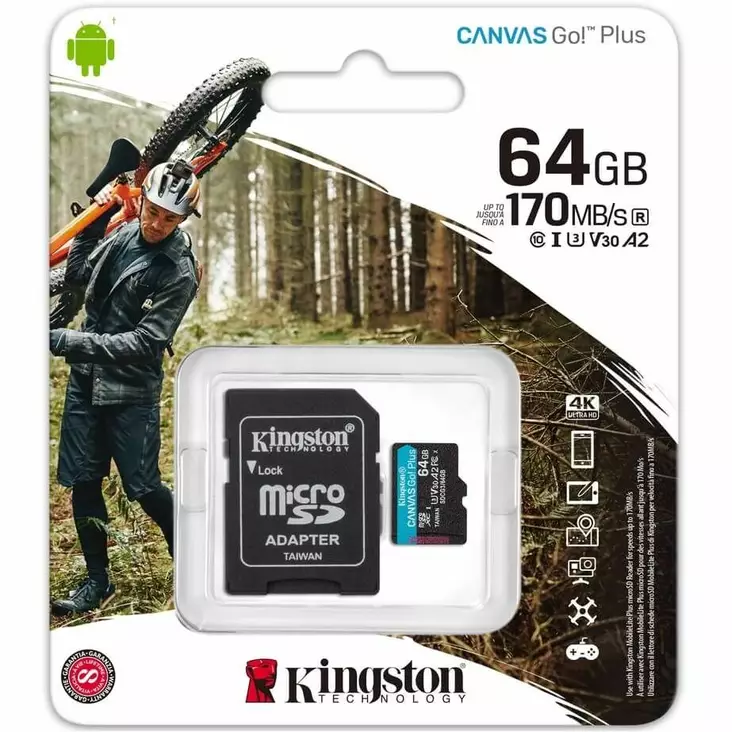 KINGSTON CANVAS GO PLUS 64GB MICROSDXC - Muistikortit - 740617301045 - 1