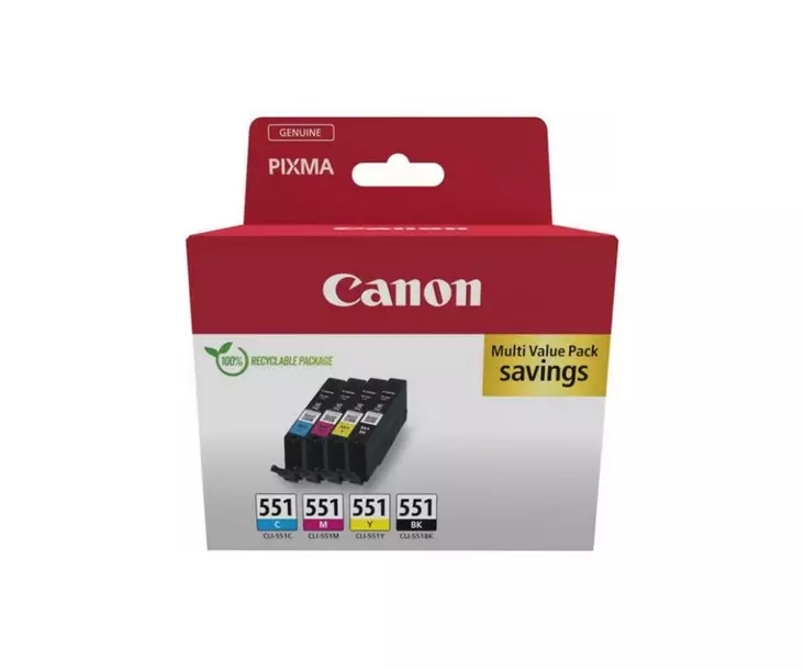CANON CLI-551 CMYK-NELIVÄRIPAKKAUS - Canon-mustesuihkuvärit - 8714574679235 - 1
