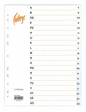 COLLEGE AAKKOSHAKEMISTO A4 A-Ö - Välilehdet ja hakemistot - 4741500510205 - 1