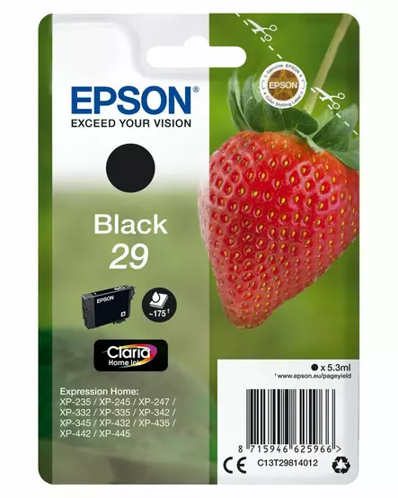 EPSON T2981 29 MUSTA VÄRIPATRUUNA - Epson-mustesuihkuvärit - 8715946625966 - 1