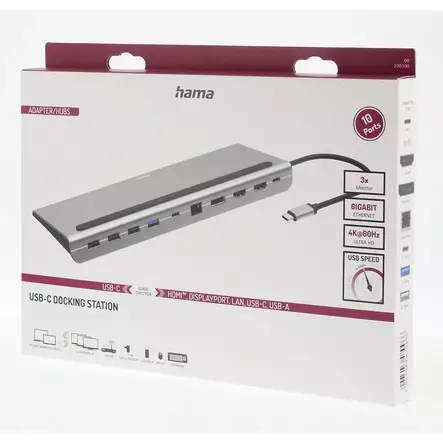 HAMA 10-PORTTINEN USB-C TELAKKA - Telakat - 4047443470966 - 1